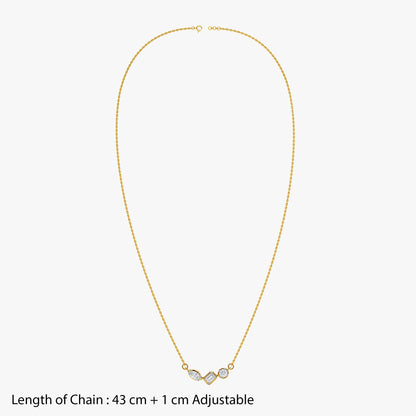 Gold Trilogy Cuts Lab Grown Diamond Necklace