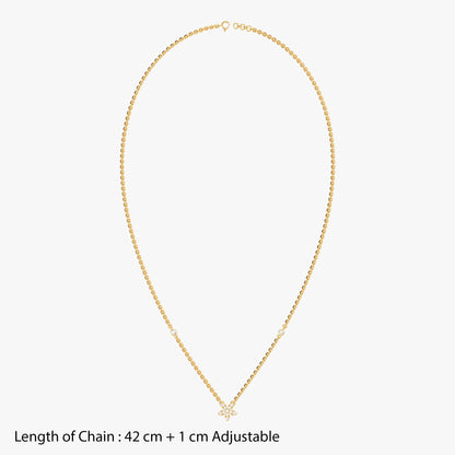 Gold Floral Silence Lab Grown Diamond Necklace