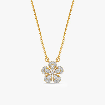 Gold Aurora Petal Lab Grown Diamond Necklace