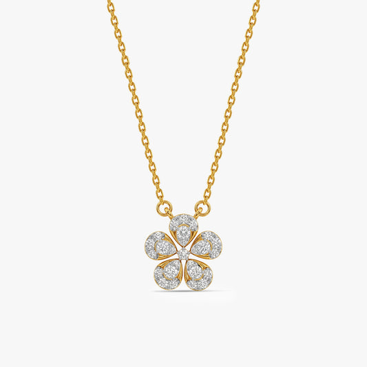 Gold Aurora Petal Lab Grown Diamond Necklace