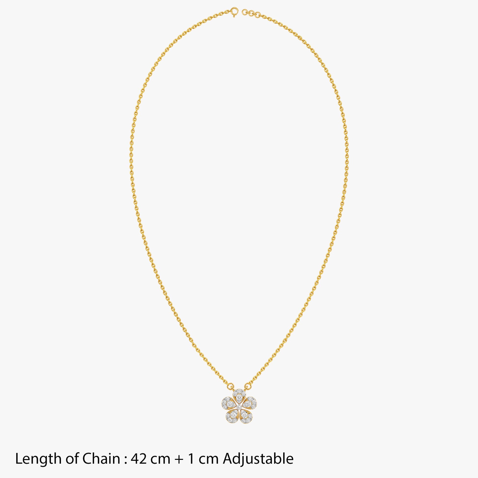 Gold Aurora Petal Lab Grown Diamond Necklace