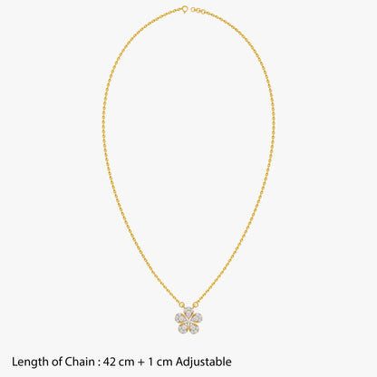 Gold Aurora Petal Lab Grown Diamond Necklace