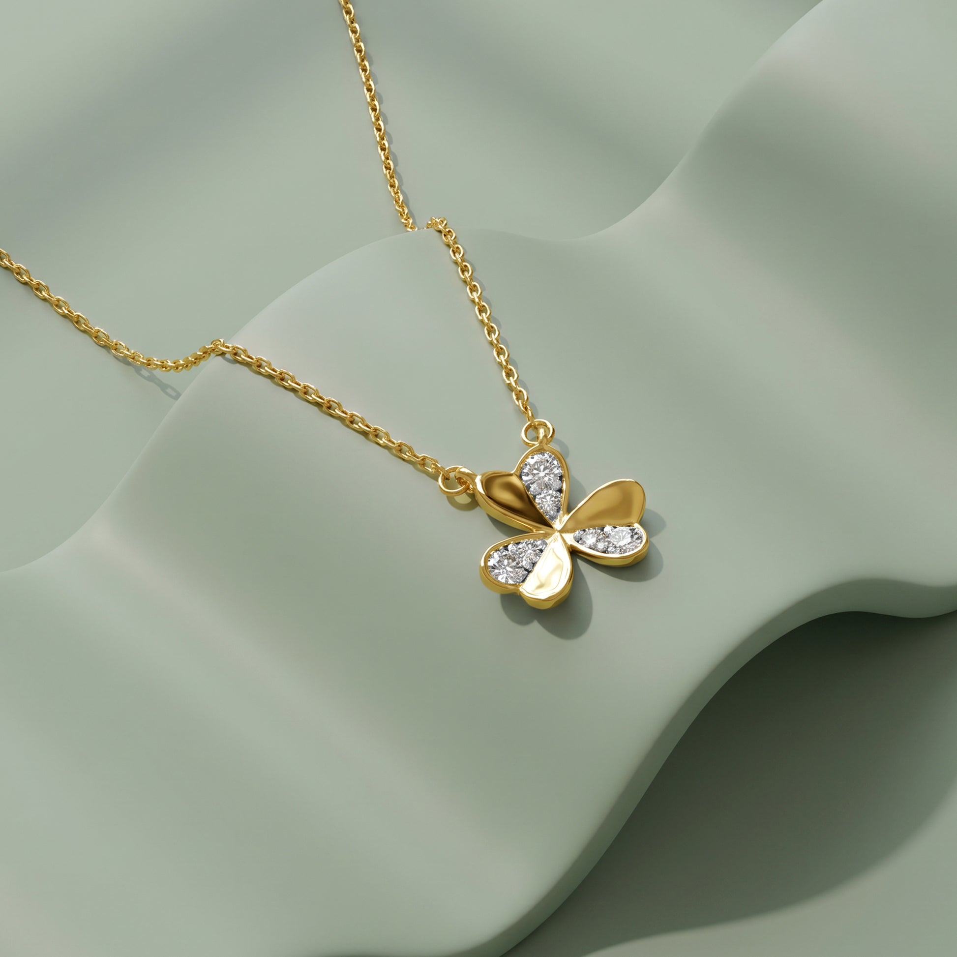 Gold Lumi Fleur Lab Grown Diamond Necklace