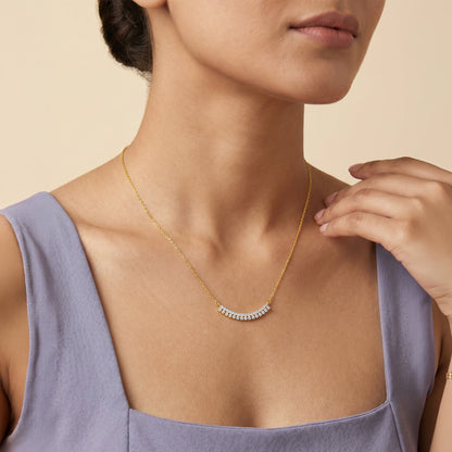 Gold Nocturne Noir Lab grown Diamond Necklace