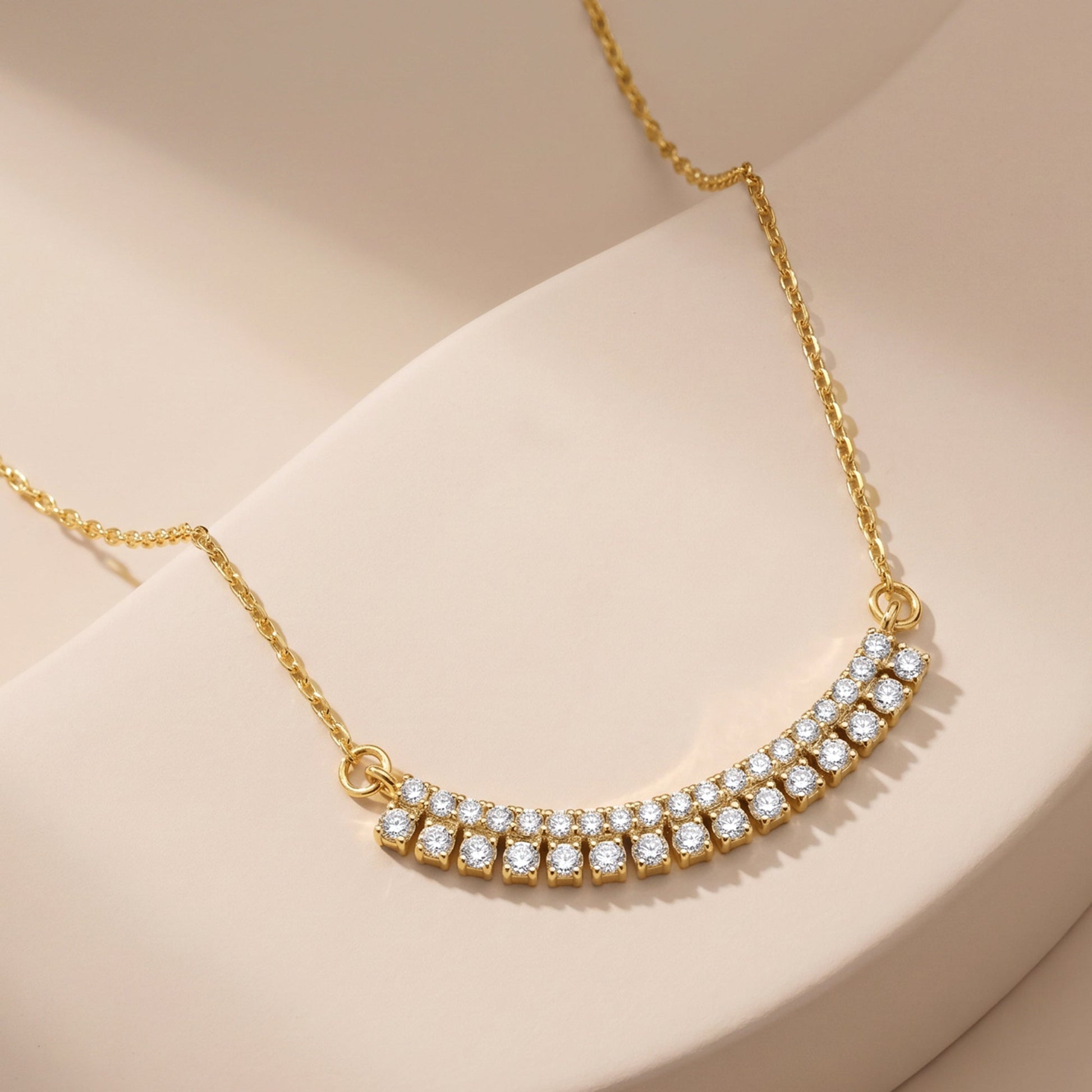 Gold Nocturne Noir Lab grown Diamond Necklace
