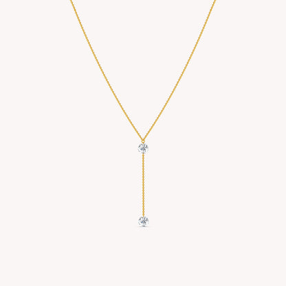 Gold Sorevia Lab Grown Diamond Lariat Necklace