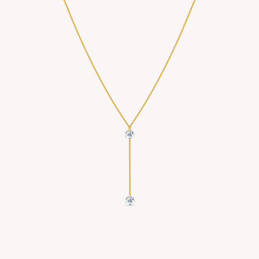 Gold Sorevia Lab Grown Diamond Lariat Necklace