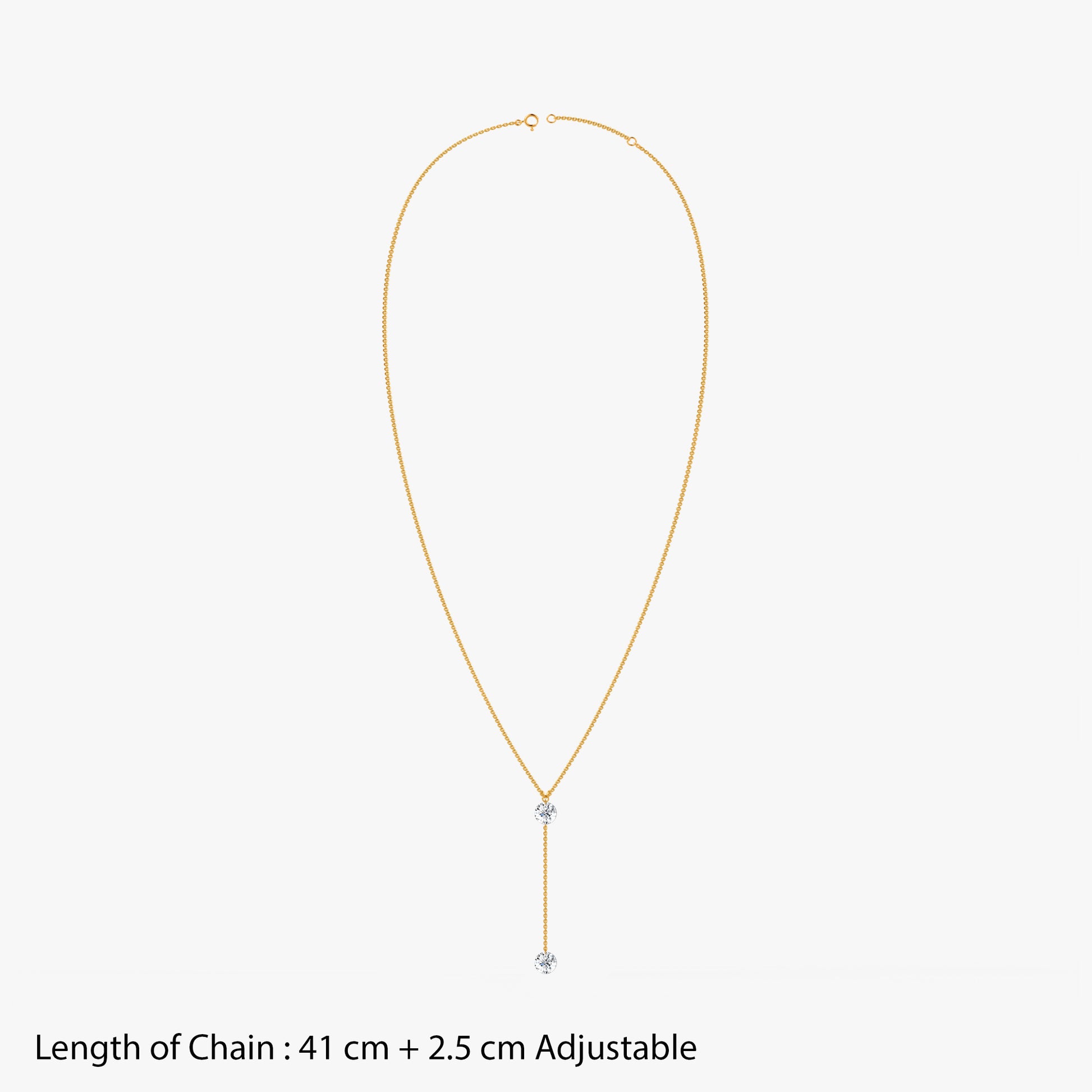 Gold Sorevia Lab Grown Diamond Lariat Necklace
