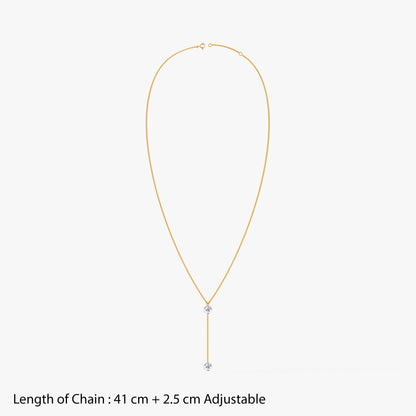 Gold Sorevia Lab Grown Diamond Lariat Necklace