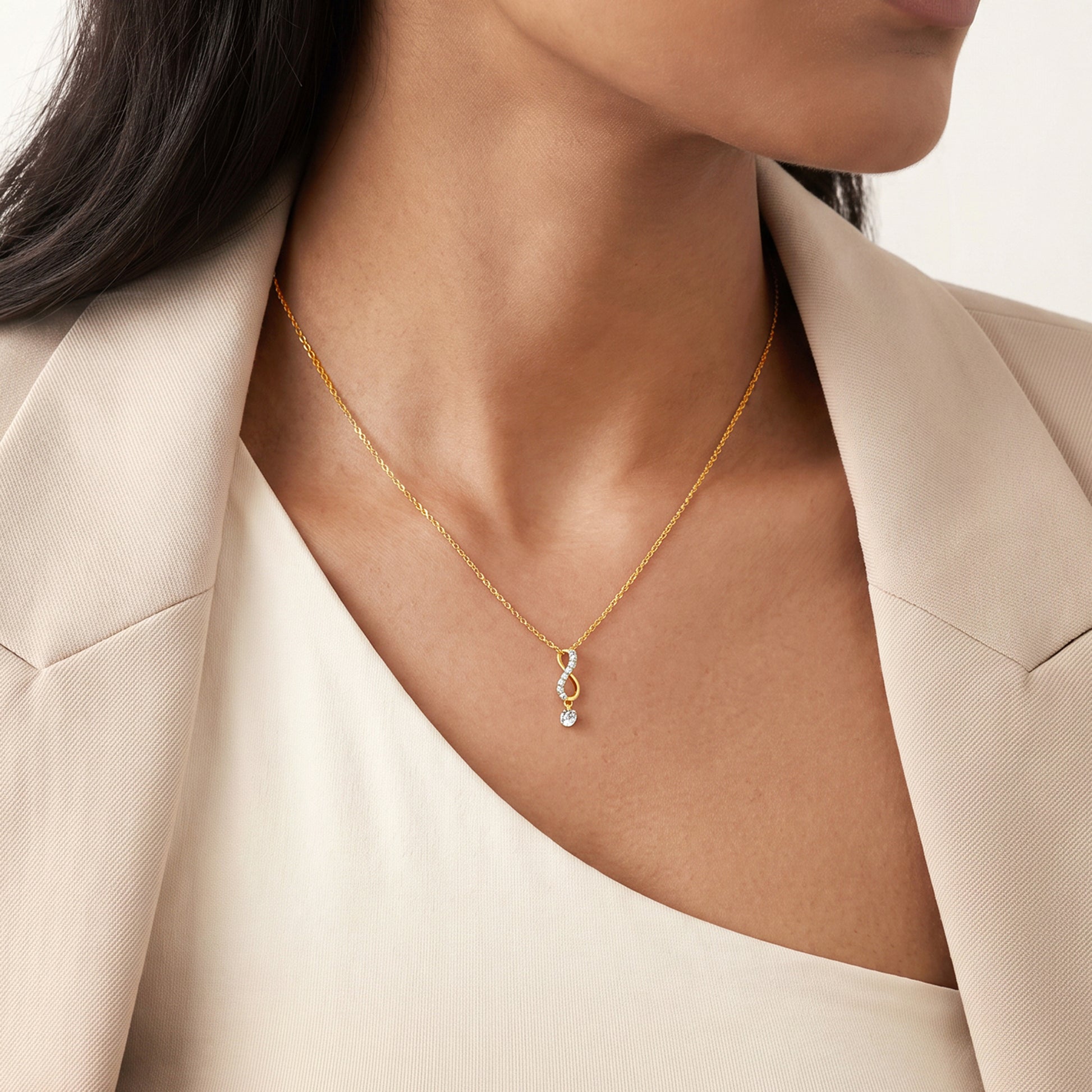 Gold Infinite Drip Lab Grown Diamond Necklace
