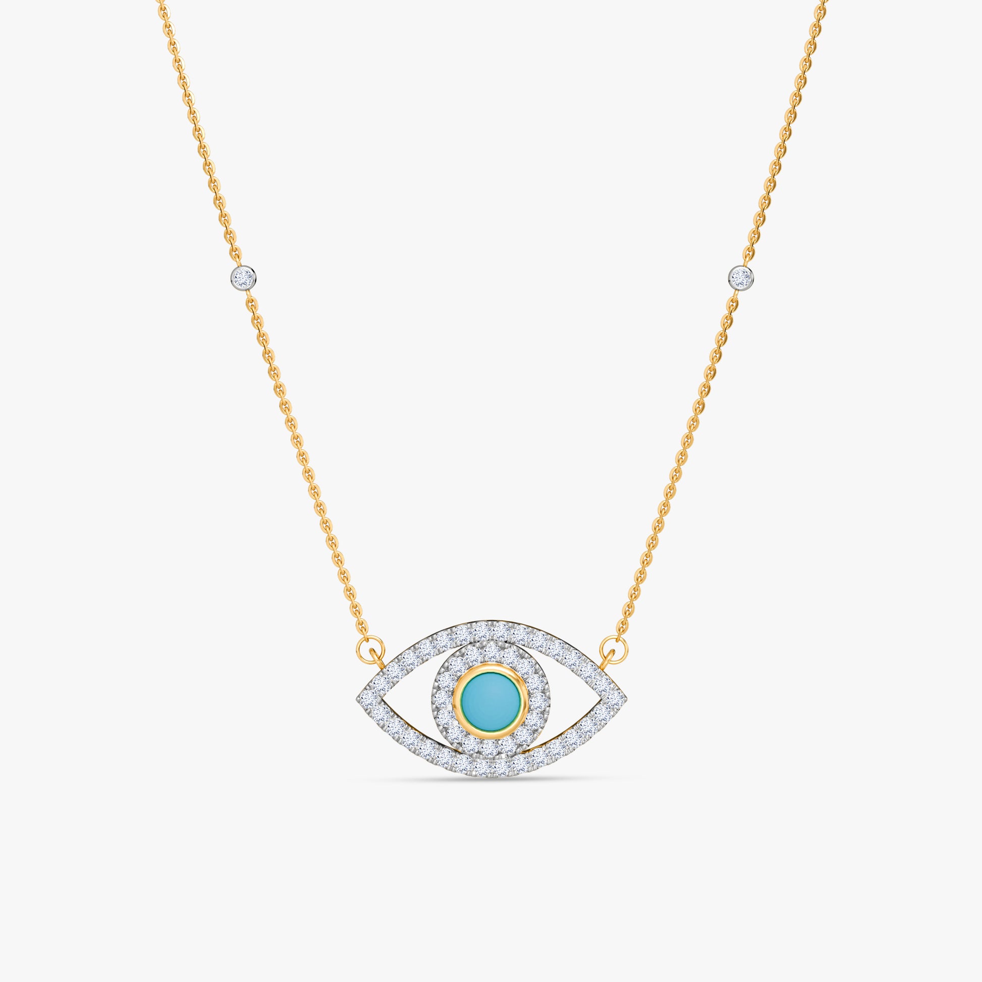 Gold Amara Evil Eye Lab Grown Diamond Necklace