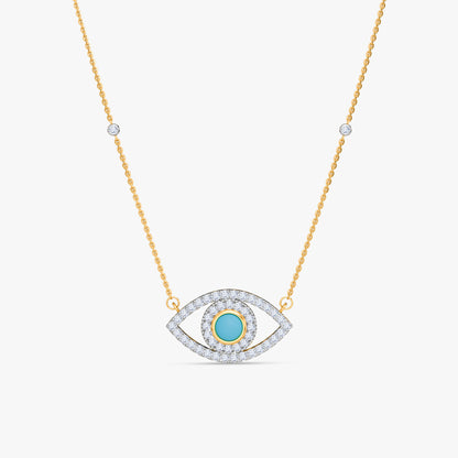 Gold Amara Evil Eye Lab Grown Diamond Necklace