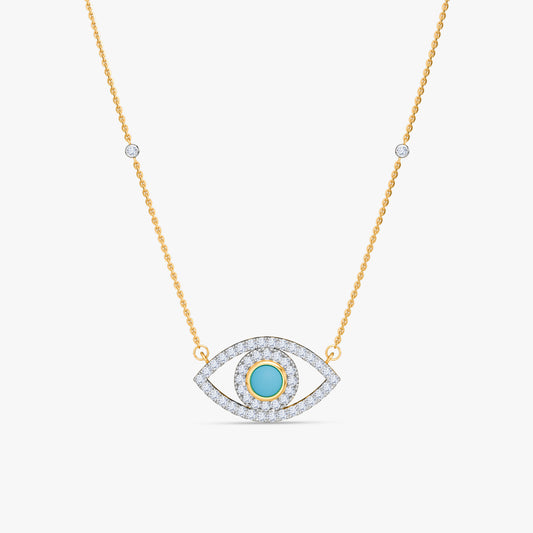 Gold Amara Evil Eye Lab Grown Diamond Necklace