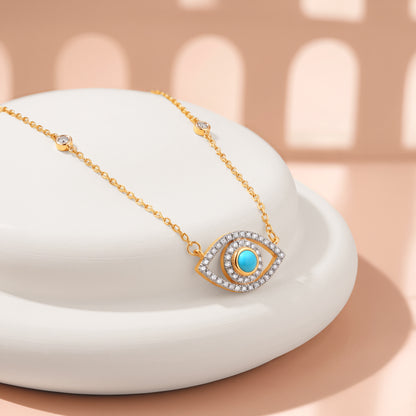 Gold Amara Evil Eye Lab Grown Diamond Necklace