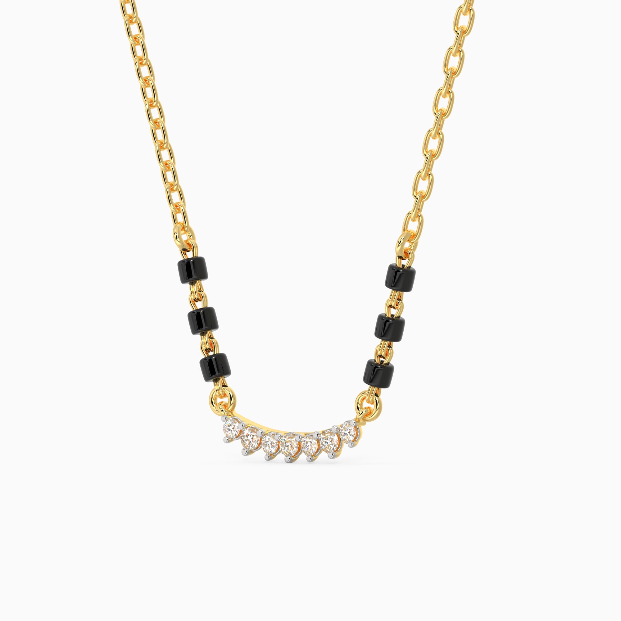 Gold Classic Brilliant Diamond Mangalsutra - view 4