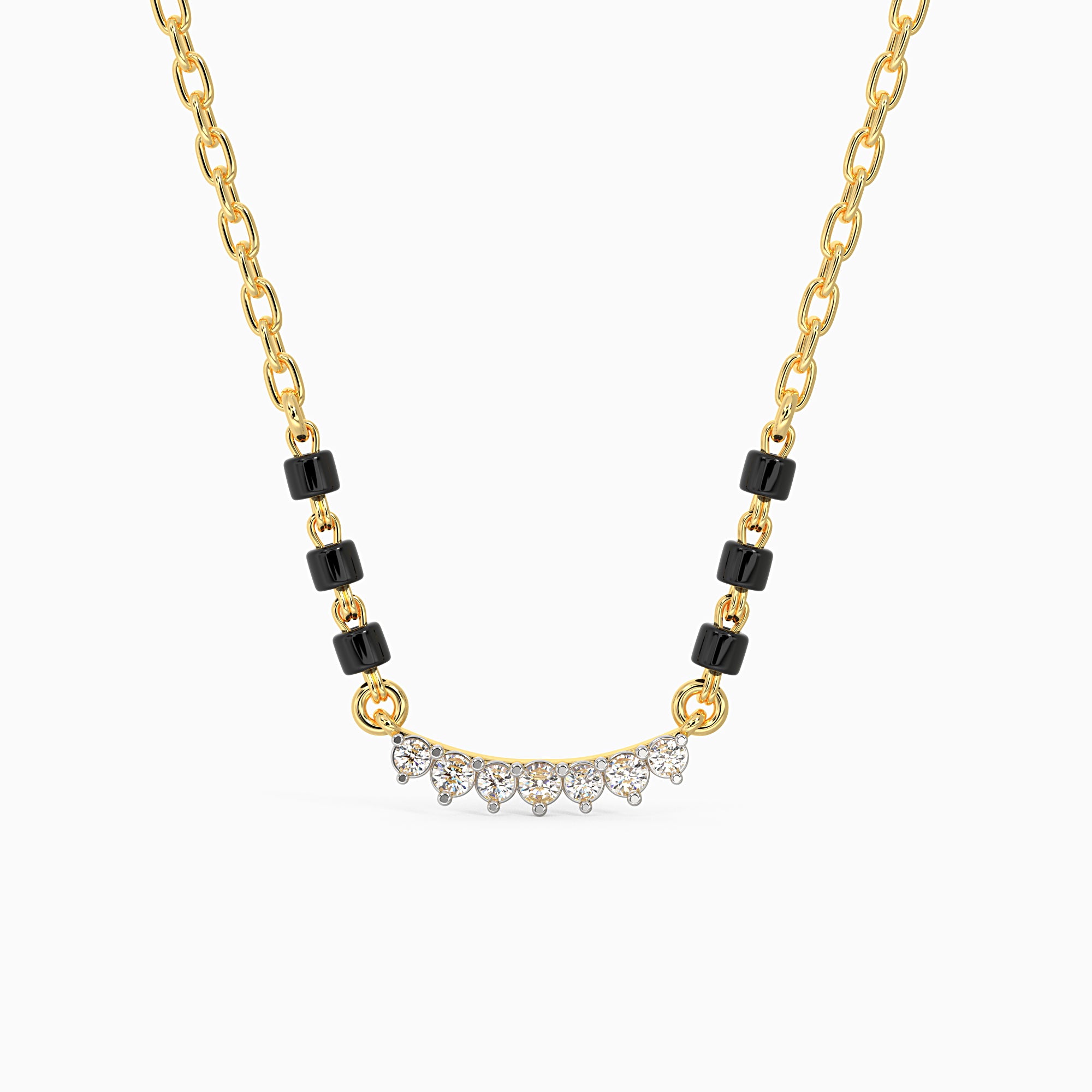 Gold Classic Brilliant Diamond Mangalsutra - Image 1