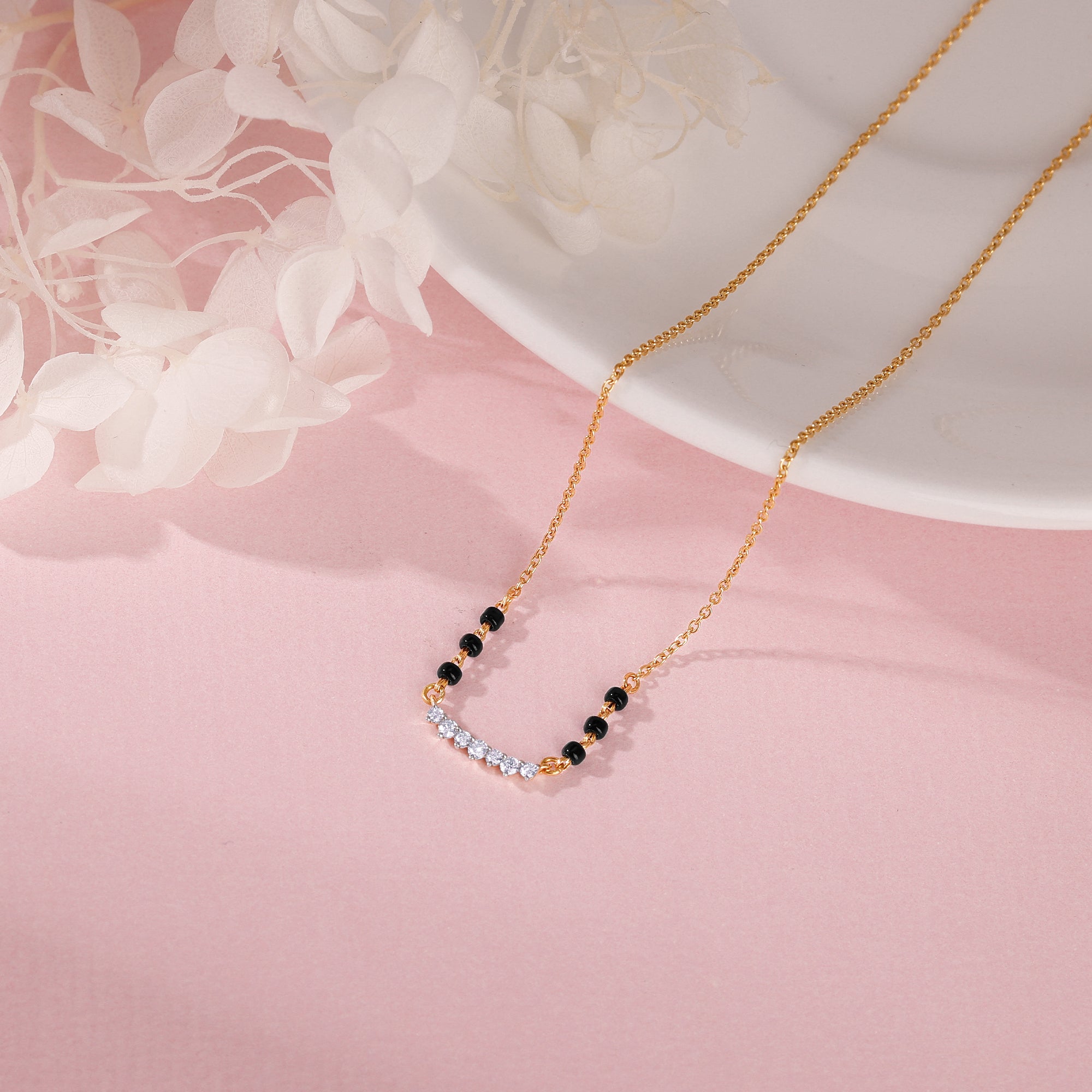 Gold Classic Brilliant Diamond Mangalsutra - view 2