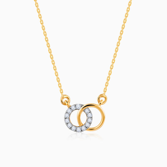 Gold Radiant Orbit Diamond Necklace