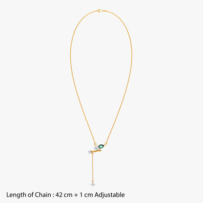 Gold Ras Bihari Lab Grown Diamond Lariat Necklace