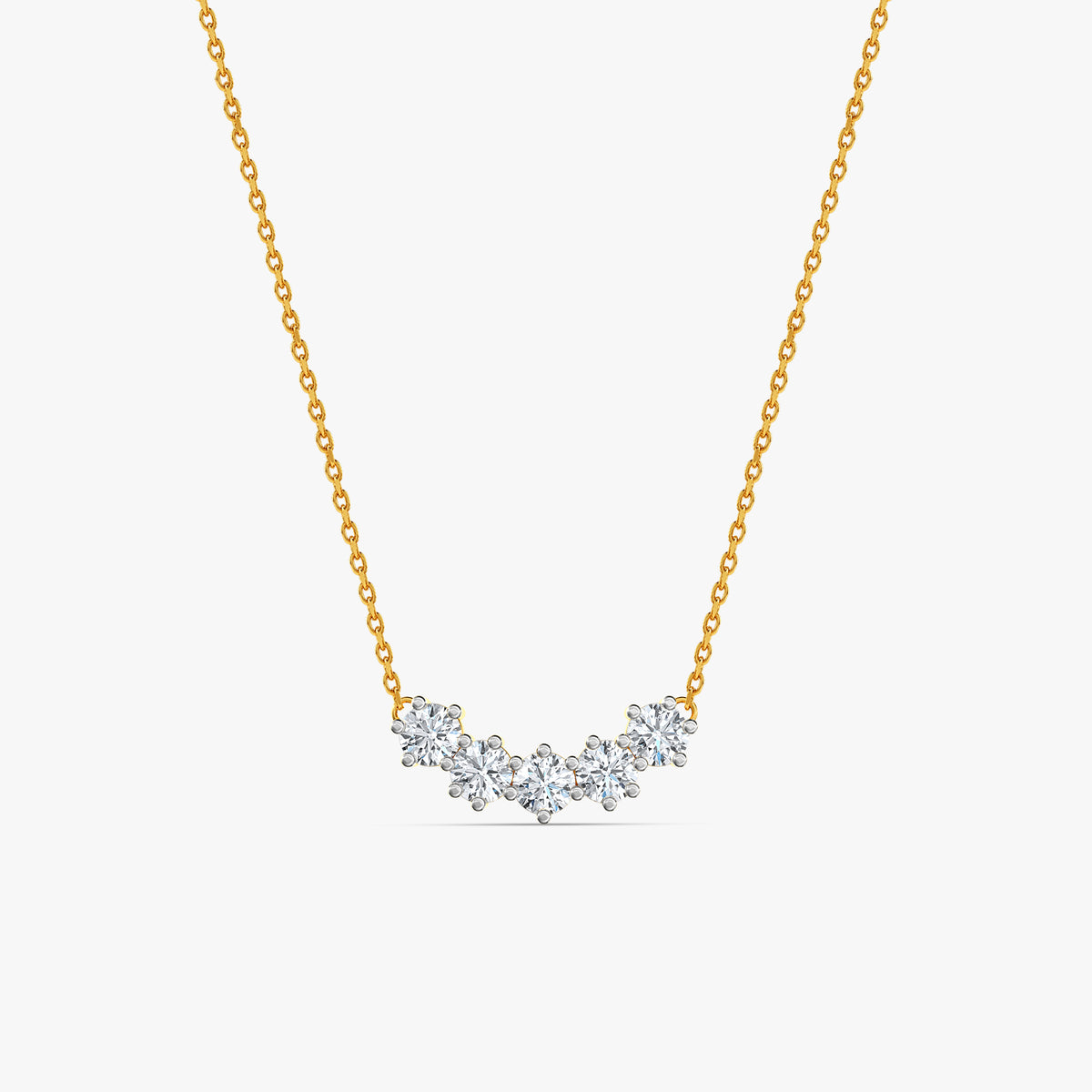 Gold Row of Shine Lab Grown Diamond Necklace
