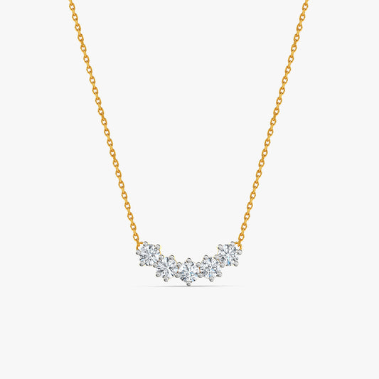 Gold Row of Shine Lab Grown Diamond Necklace