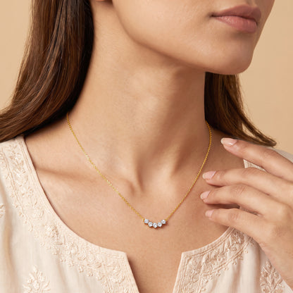 Gold Row of Shine Lab Grown Diamond Necklace