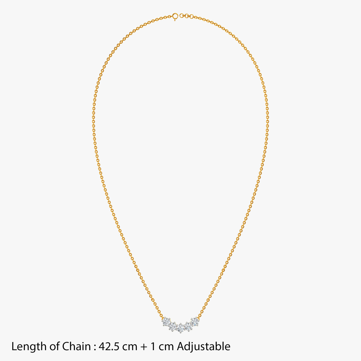 Gold Row of Shine Lab Grown Diamond Necklace