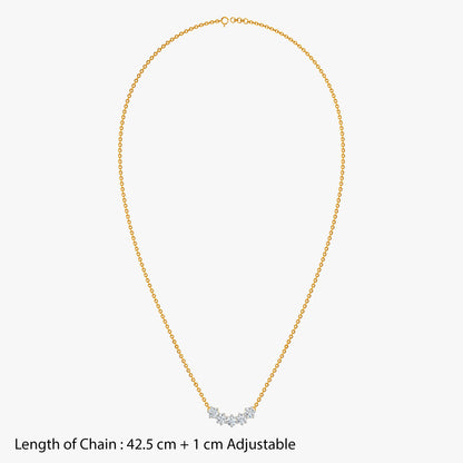 Gold Row of Shine Lab Grown Diamond Necklace