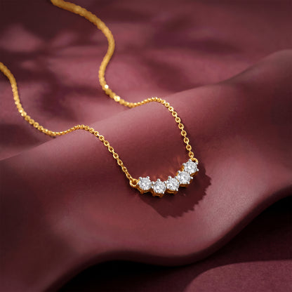 Gold Row of Shine Lab Grown Diamond Necklace
