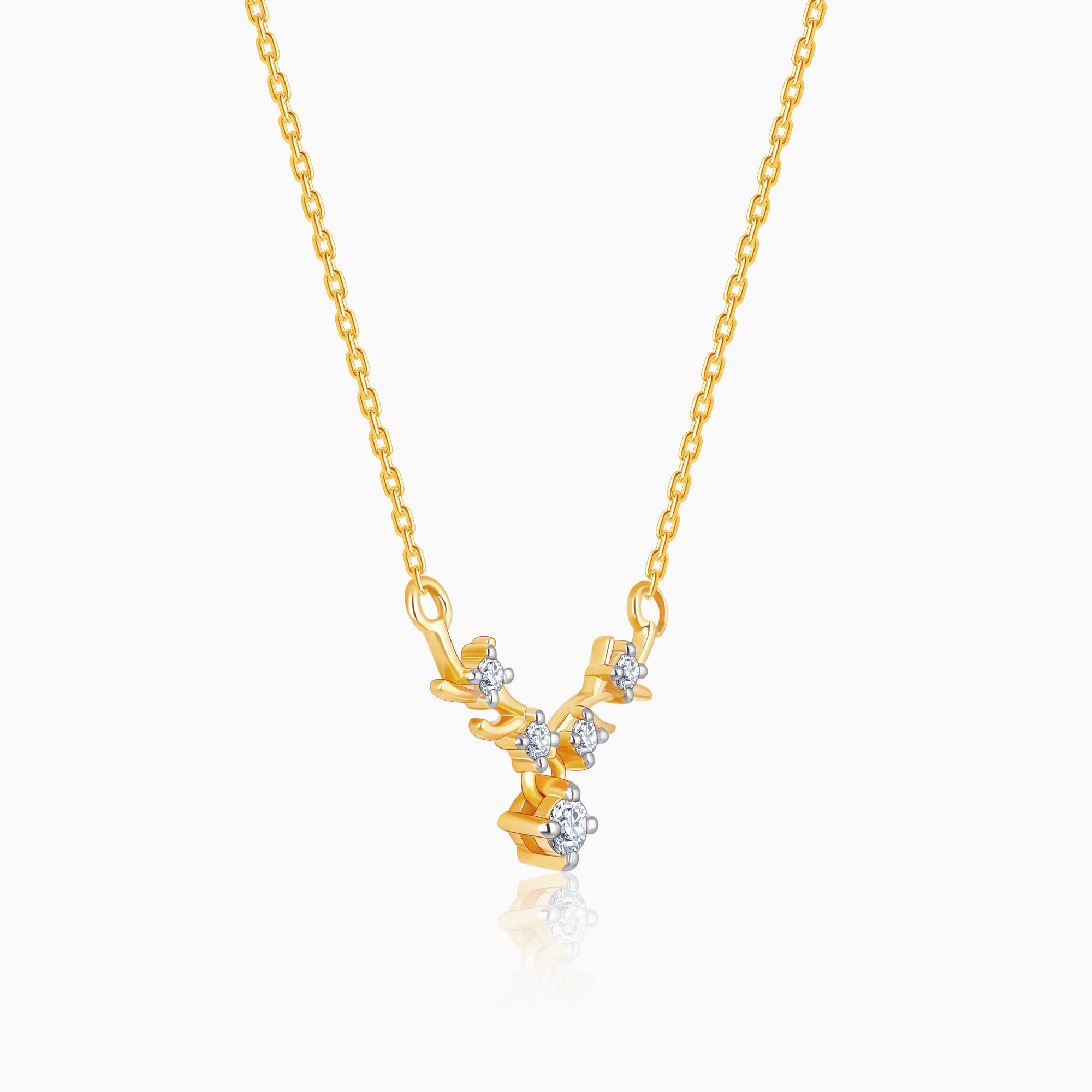 Gold Dearest Deer Diamond Necklace - view 4