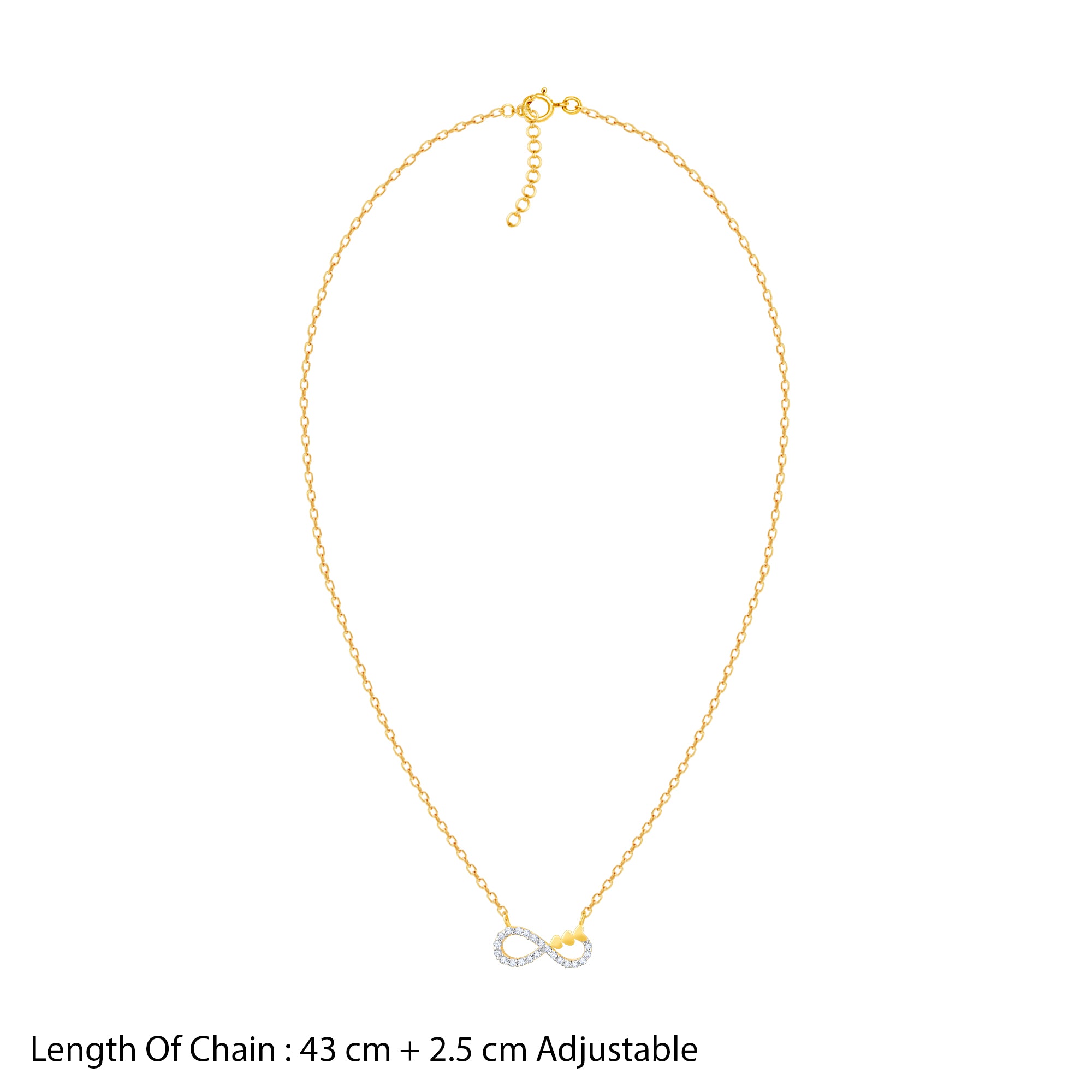 Gold Infinity Grace Lab Grown Diamond Necklace - view 6