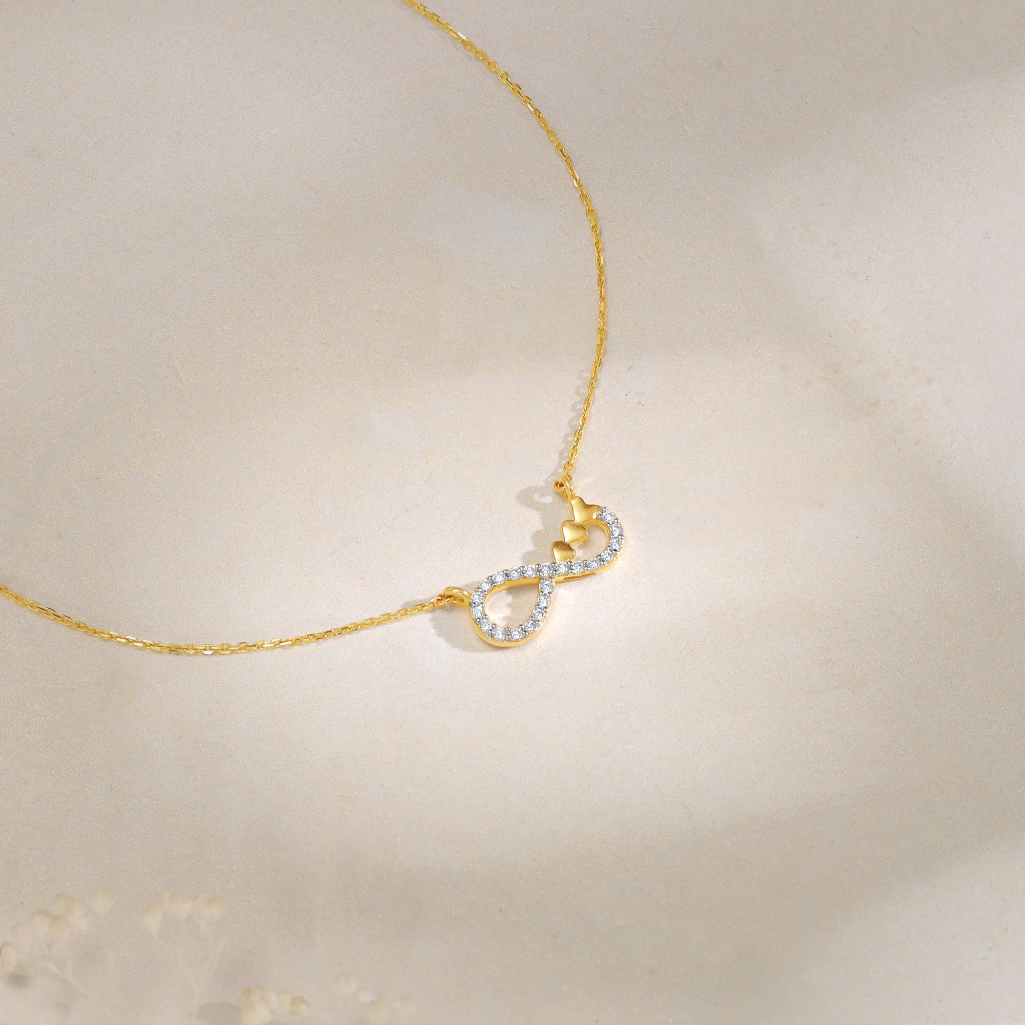 Gold Infinity Grace Lab Grown Diamond Necklace - view 2