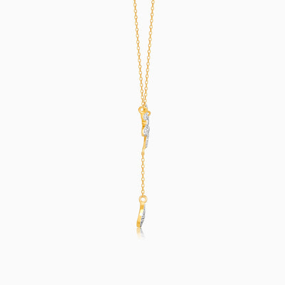 Gold Floral Drop Lab Grown Diamond Necklace