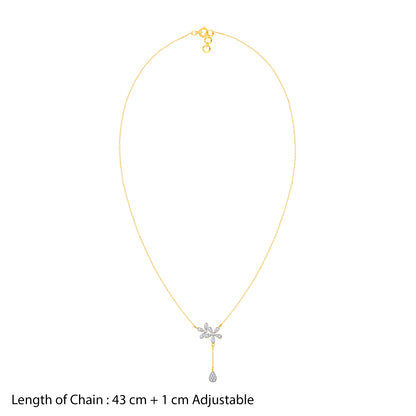 Gold Floral Drop Lab Grown Diamond Necklace