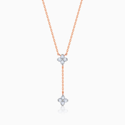 Rose Gold Dangling Amorette Lab Grown Diamond Lariat Necklace