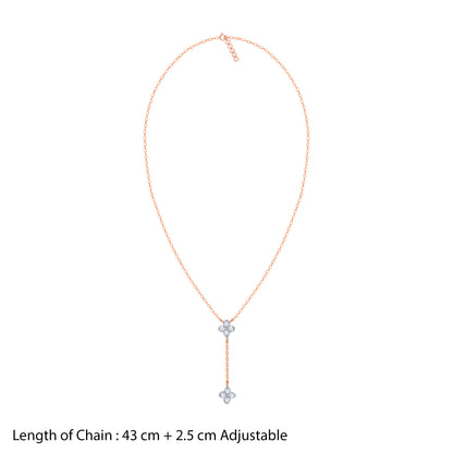 Rose Gold Dangling Amorette Lab Grown Diamond Lariat Necklace