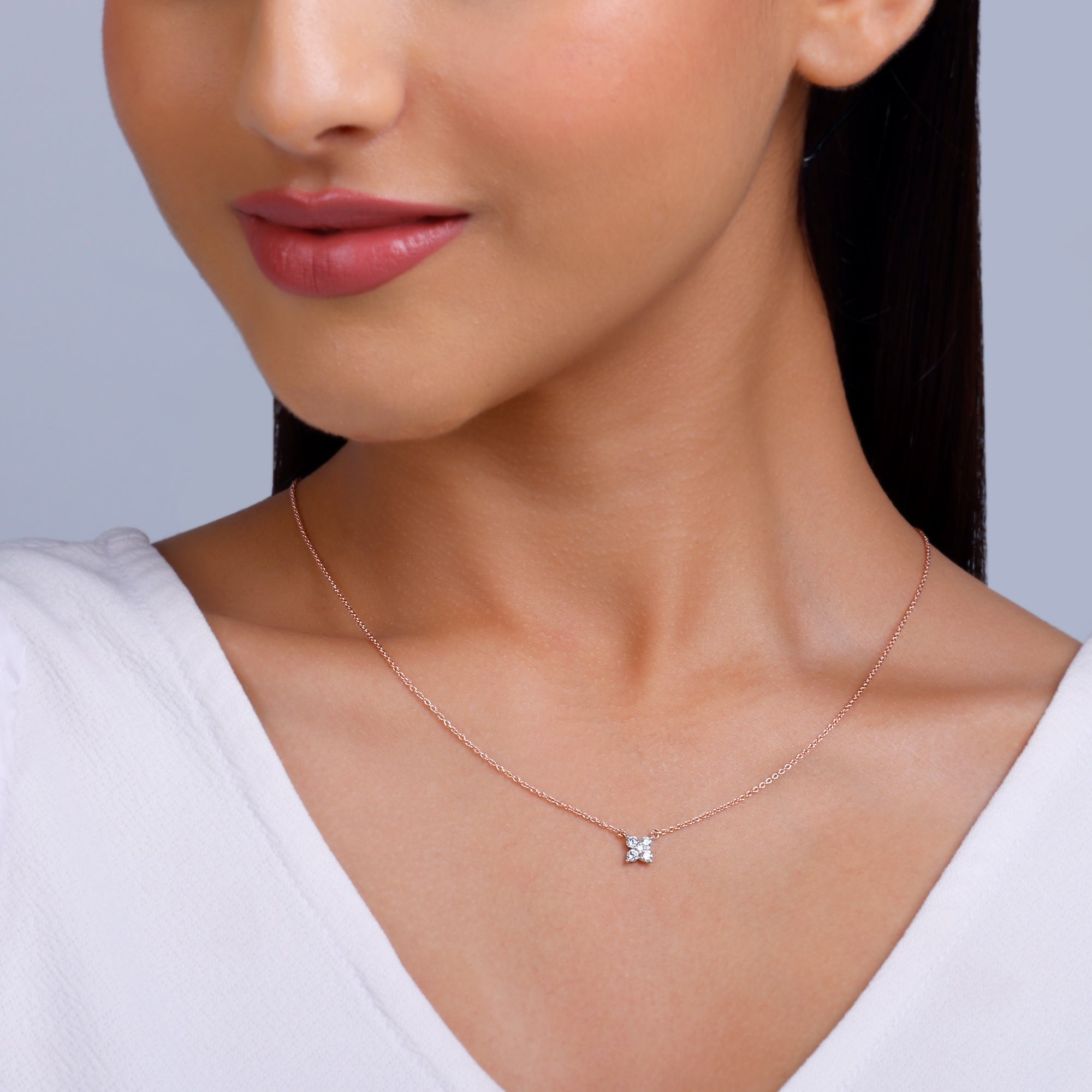 Rose Gold Amorette Diamond Necklace - view 3