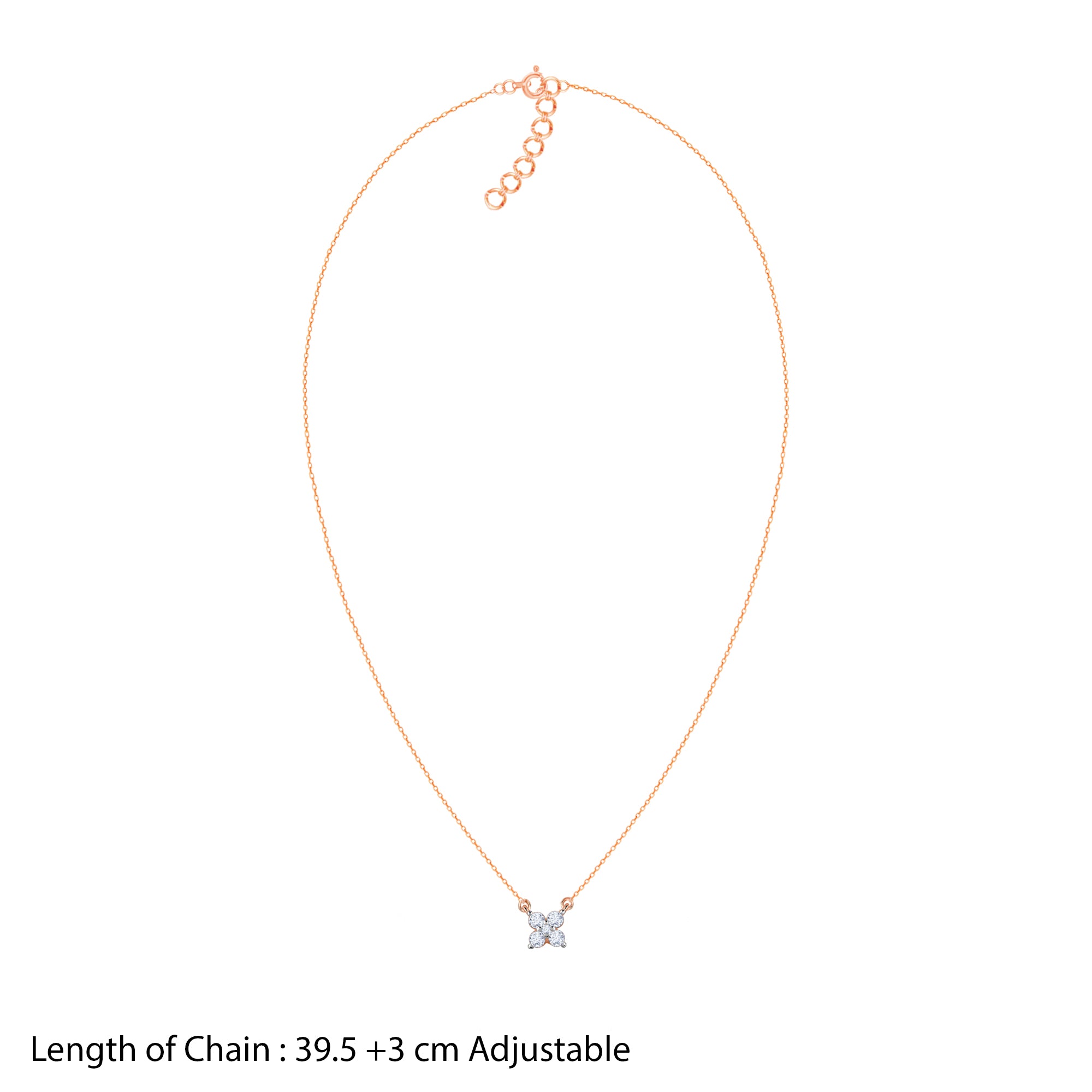 Rose Gold Amorette Diamond Necklace - view 5