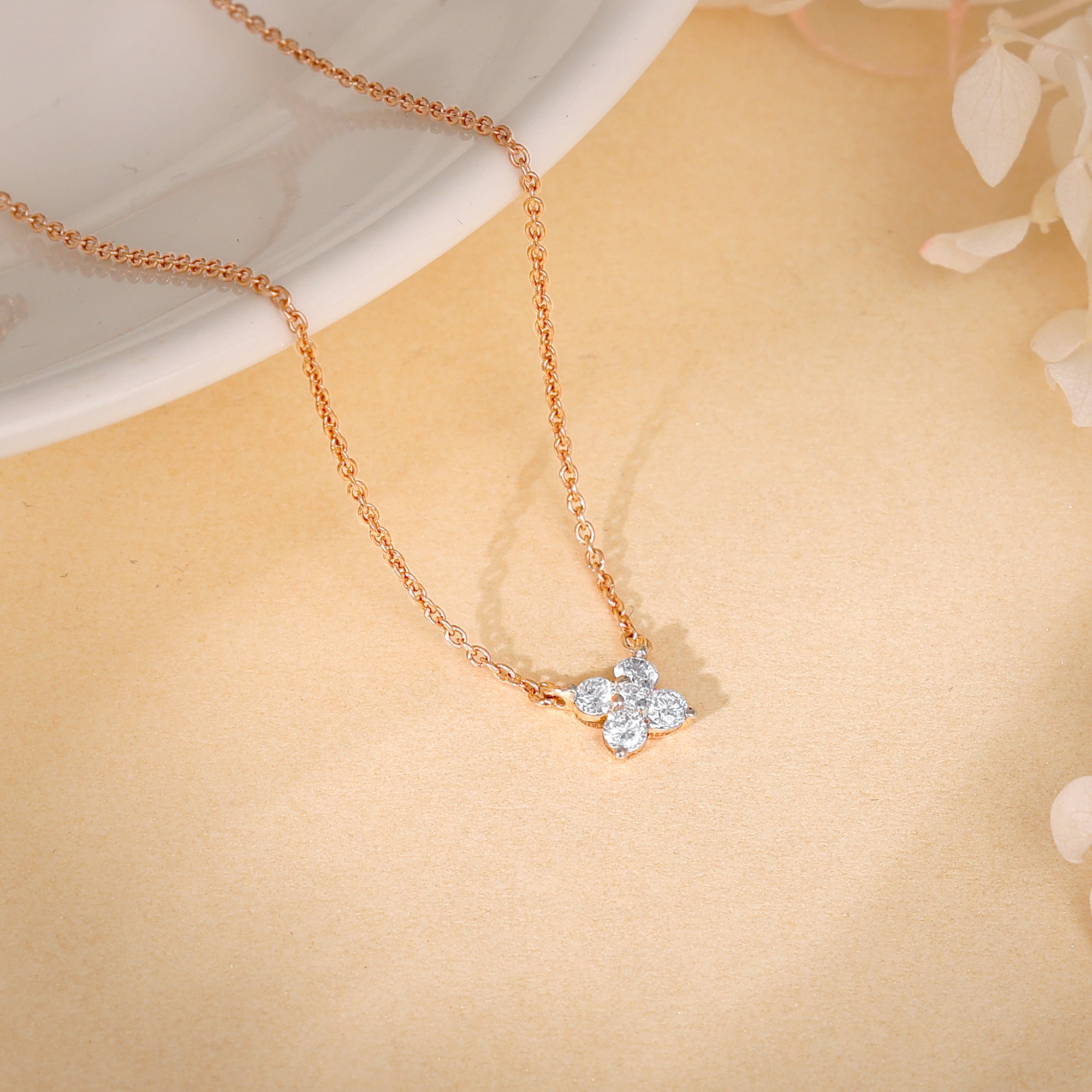Rose Gold Amorette Diamond Necklace - view 2