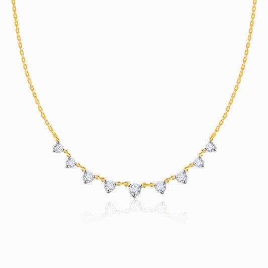 Gold Trixie Solitaire Diamond Necklace