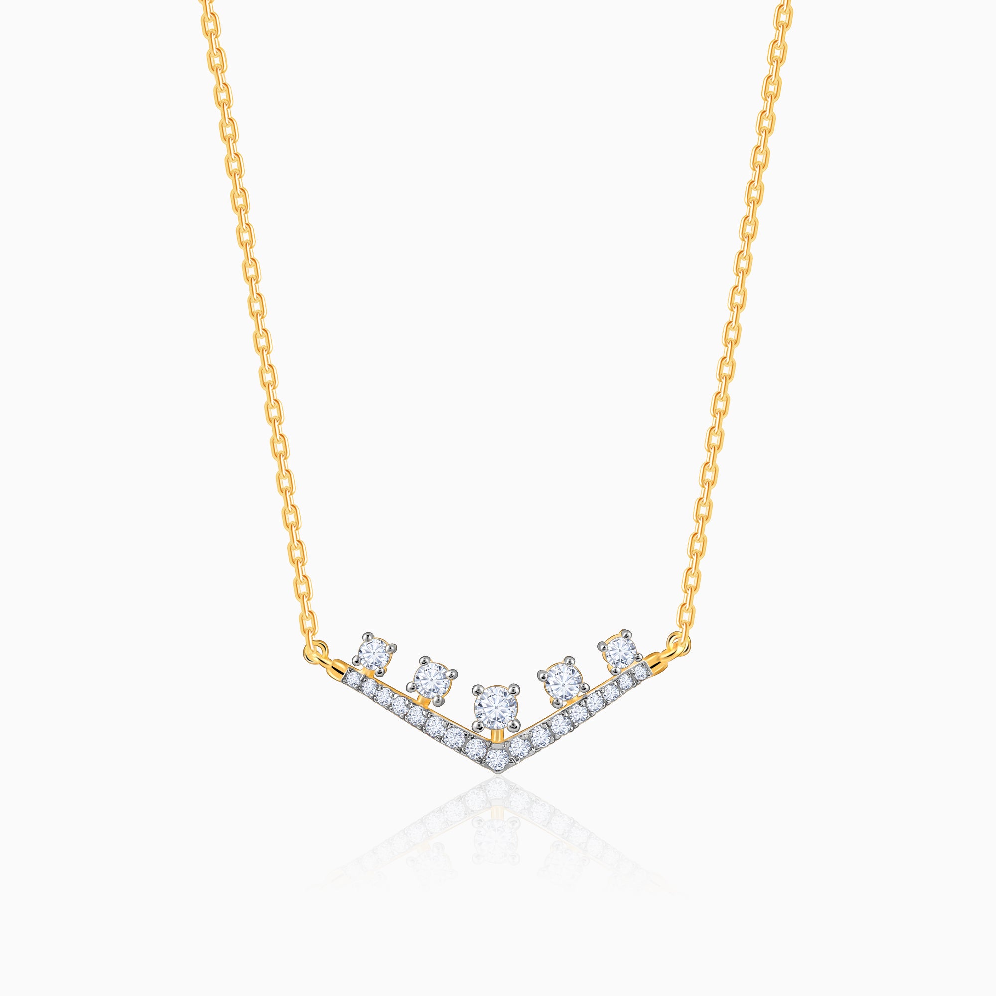 Gold Charming Pentad Diamond Necklace - Image 1