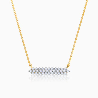Gold Sparkling Line Lab Grown Diamond Necklace