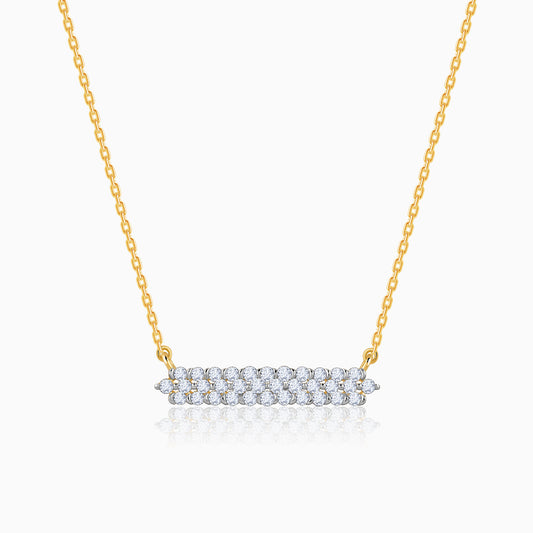 Gold Sparkling Line Lab Grown Diamond Necklace