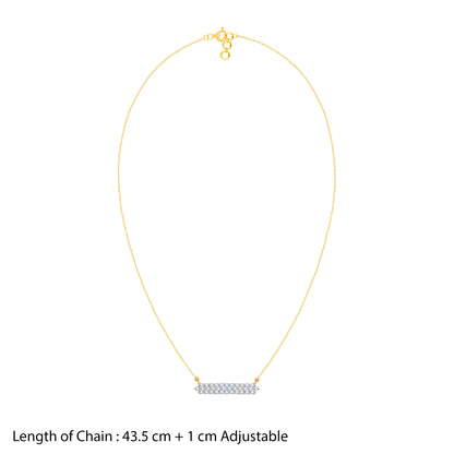 Gold Sparkling Line Lab Grown Diamond Necklace