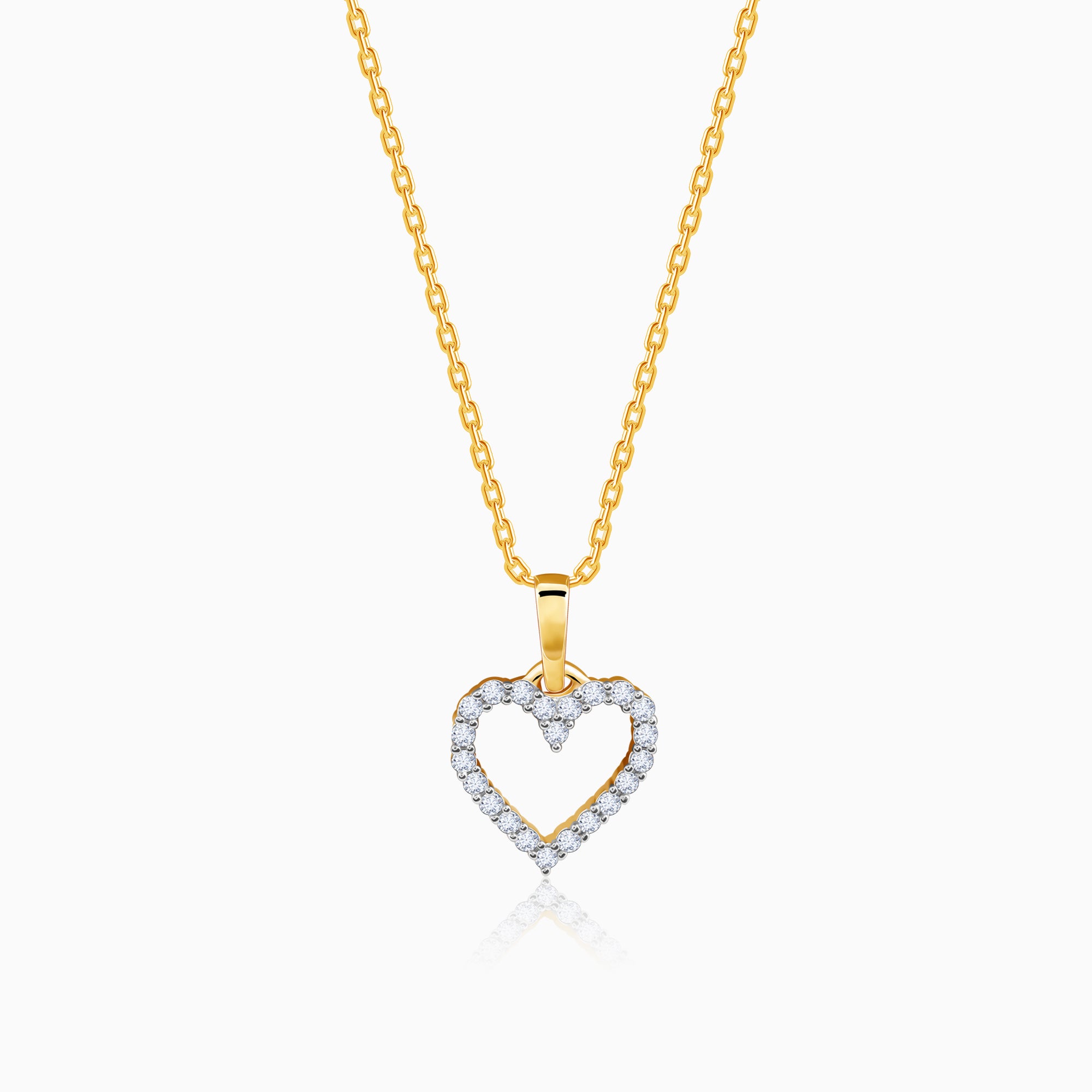 Gold Lovely Heart Lab Grown Diamond Pendant - Image 1