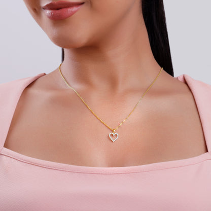 Gold Lovely Heart Lab Grown Diamond Pendant
