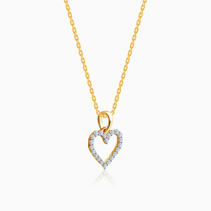 Gold Lovely Heart Lab Grown Diamond Pendant