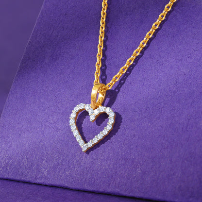 Gold Lovely Heart Lab Grown Diamond Pendant