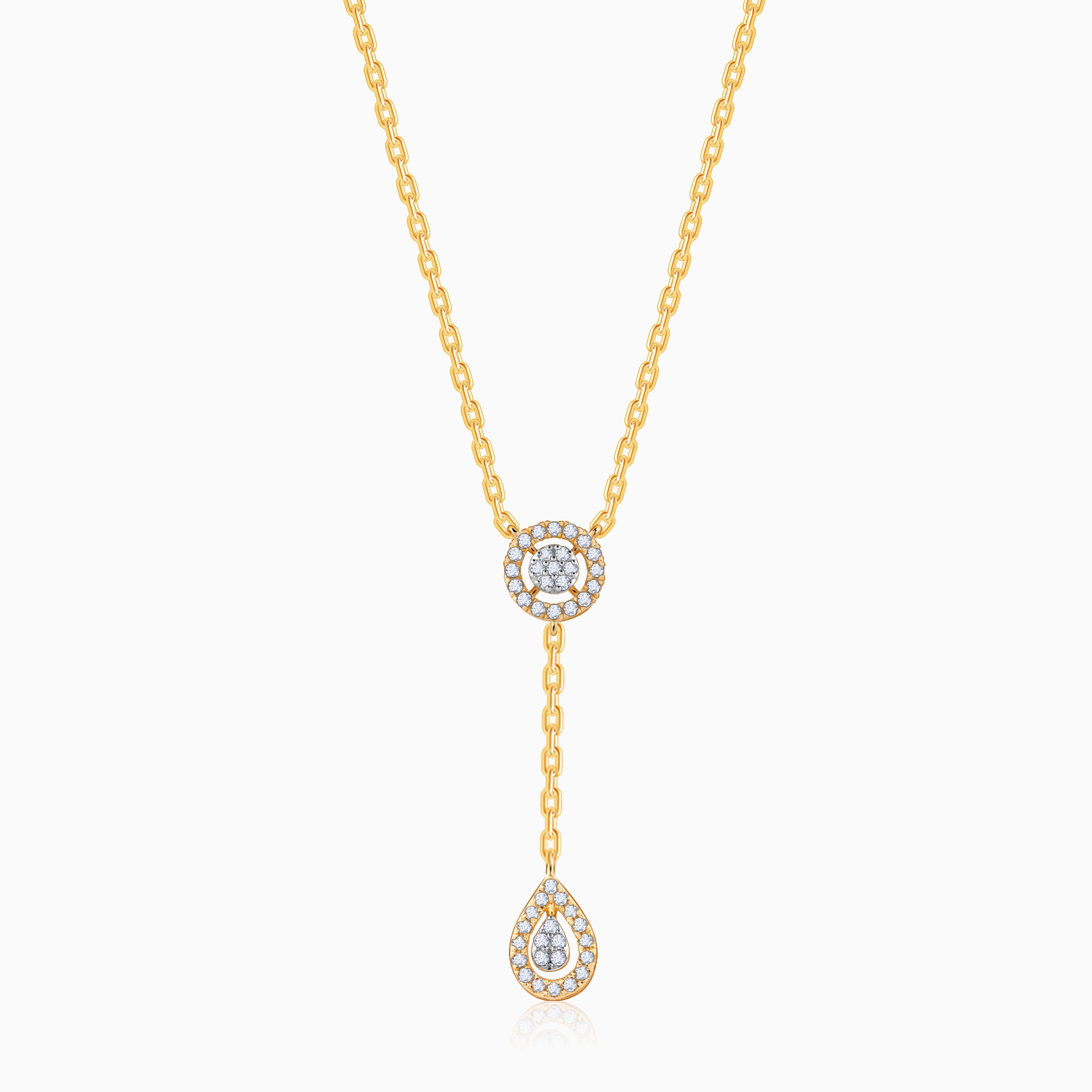 Gold Glam Drop Solitaire Diamond Necklace - Image 1