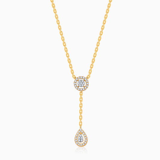 Gold Glam Drop Solitaire Diamond Necklace